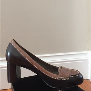 Cole Hann stacked heel loafer